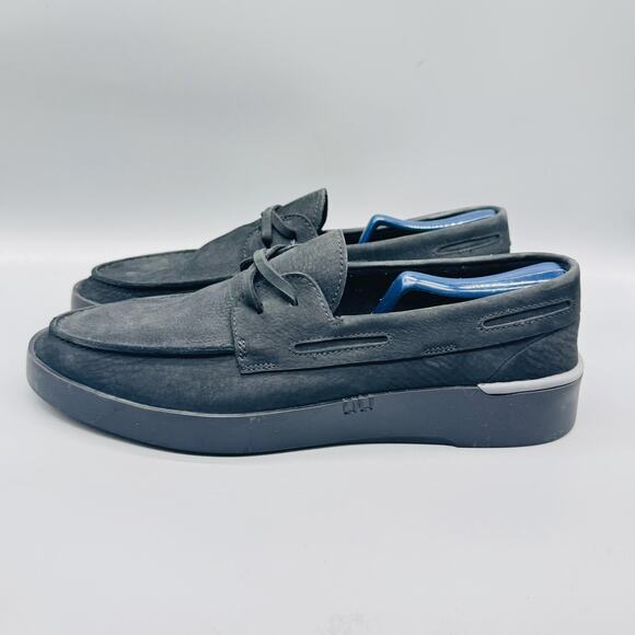 Sperry Shoes Mens 11.5 Black Nubuck Leather Boat Loafers Casual Lace Up Moc Toe